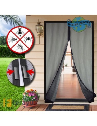 MOSQUITERA PUERTA IMAN 100X220 NEGRO