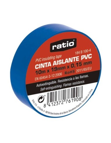 CINTA AISLANTE 10 METROS 19X0,15MM AZUL