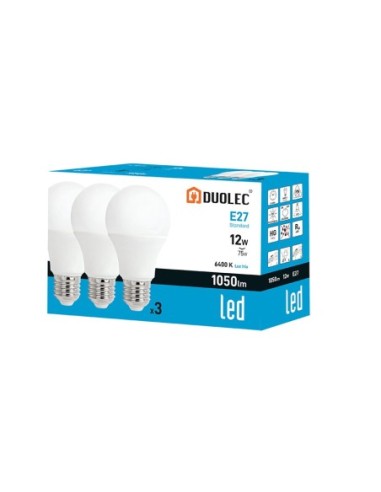 BOMBILLA LED ESTANDAR 12W 6400K 1050LM 3UD