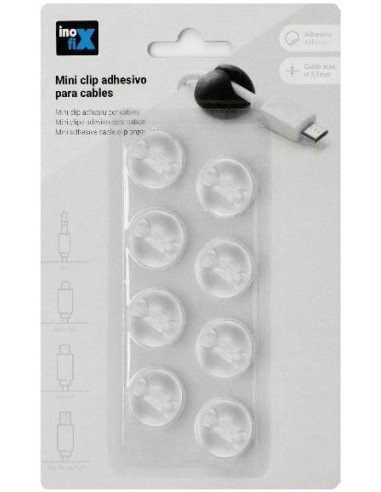 MINI CLIP ADHESIVO PARA CABLES TRANSPARENTE