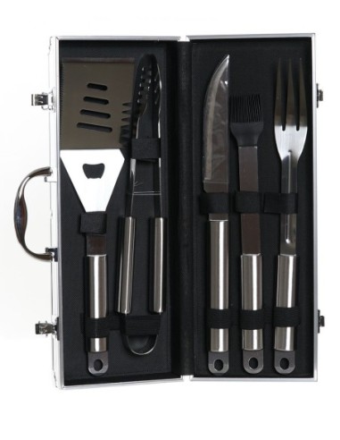 BARBACOA SET 6 INOX METAL 47X18X8 NEGRO xxx