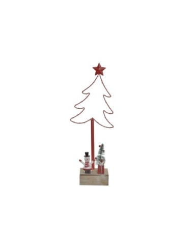 NAVIDAD ARBOL LED METAL 15X7X38 ROJO